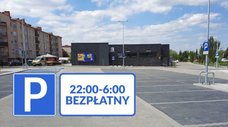 OSIEDLE DZIAŁYŃSKIEGO <br />Parking ALDI bezpłatny od 22:00-6:00
